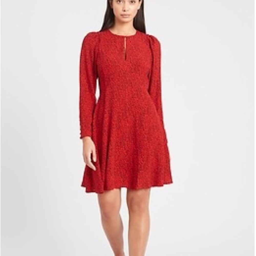 Banana Republic Red Long Sleeve Sundress
